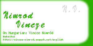 nimrod vincze business card